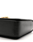 Calfskin Medallion Tribute Shoulder Bag  Black