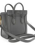 Baby Drummed Calfskin Nano Luggage Kohl