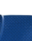 Nappa Intrecciato Double Compartment Crossbody Bag Atlantic Blue