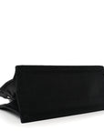 Raffia Linen Calfskin Small Rive Gauche Tote Black