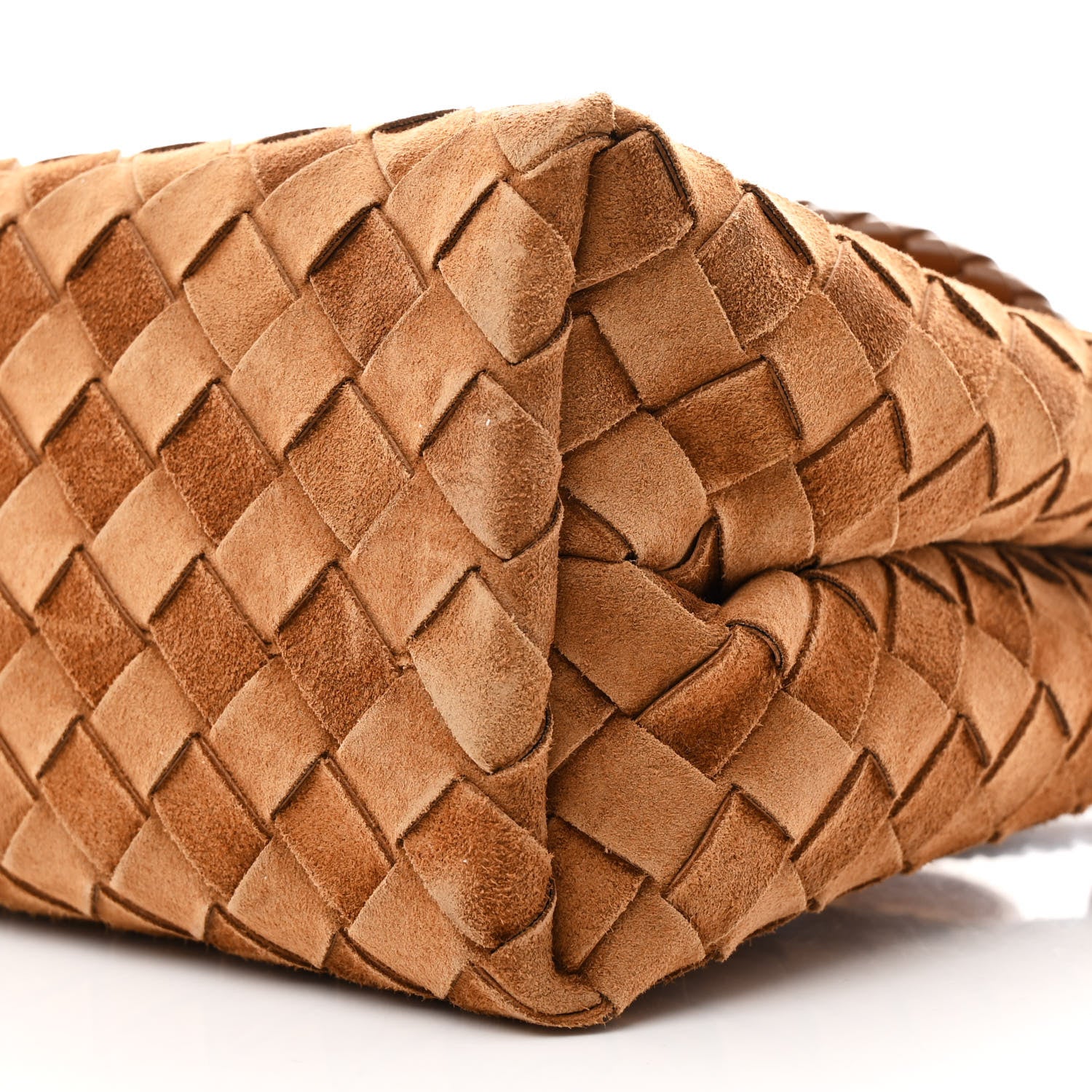 Suede Intrecciato Small Andiamo Shoulder Bag Amber