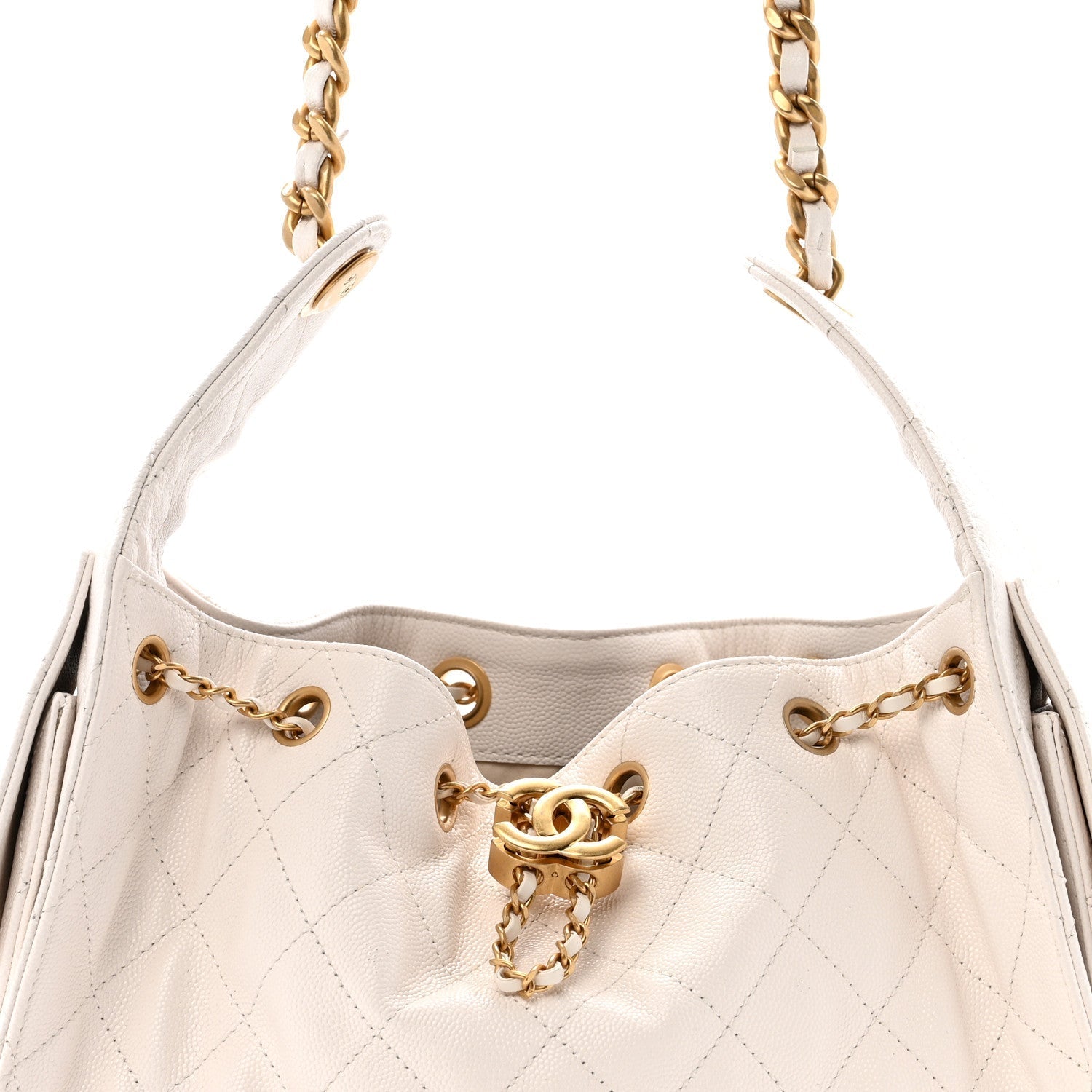 Caviar Quilted Small CHNL 25 Handbag White
