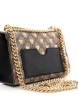 GG Supreme Monogram Bees Small Padlock Shoulder Bag Black