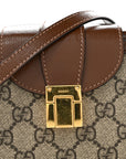 GG Supreme Monogram Mini Clasp Bag Beige Brown