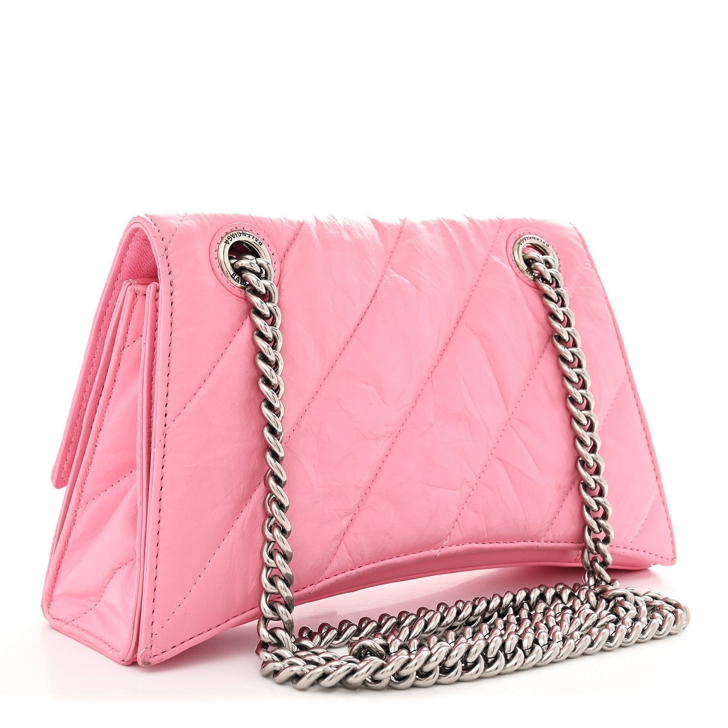 Crushed Calfskin Quilted Small Crush Chain Bag Sweet Pink
