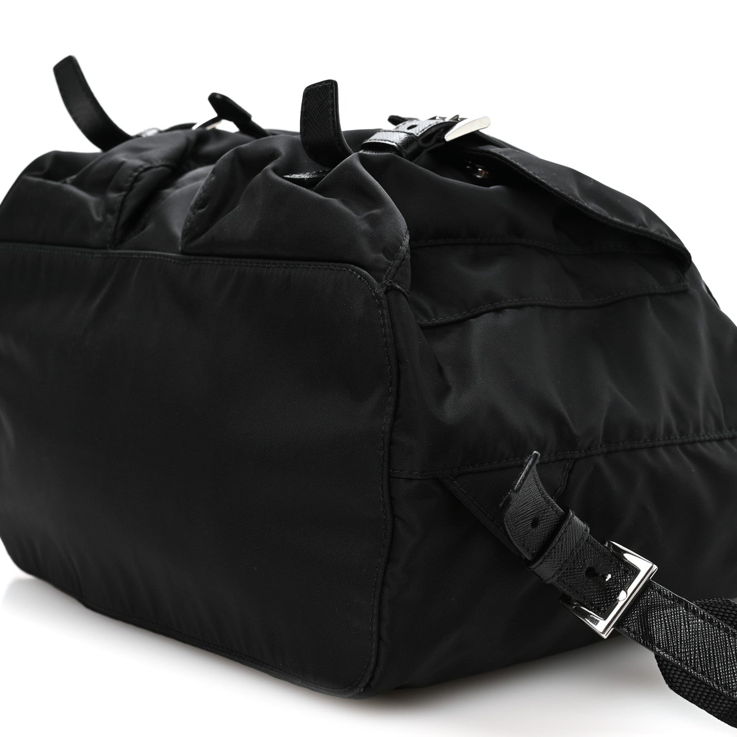 Re-Nylon Vela Saffiano Medium Backpack Black