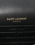 Smooth Calfskin Classic Monogram Kate Tassel Chain Wallet Black