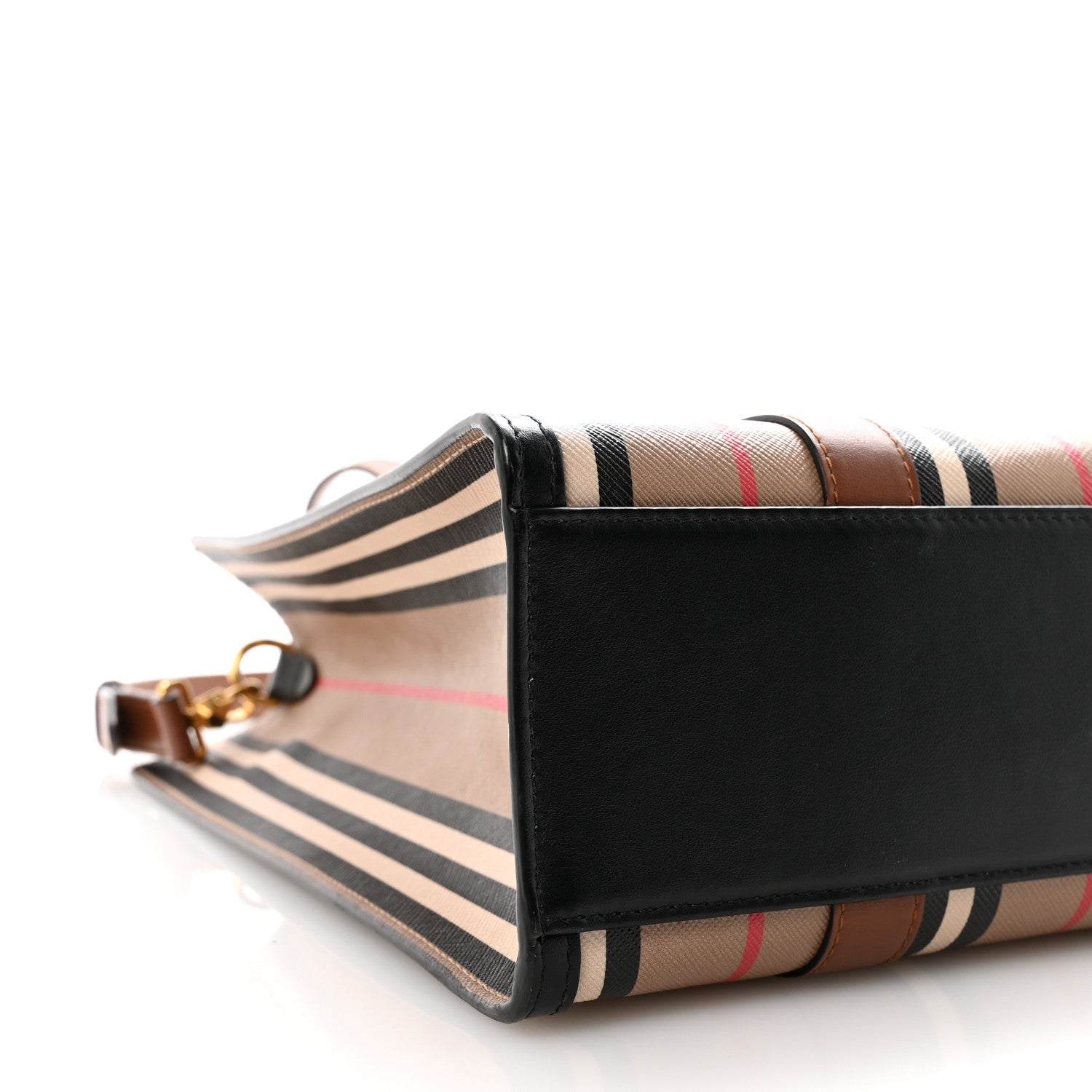 E-Canvas Stripe Small Portrait Tote Bag Archive Beige