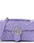 Lambskin Matelasse Small GG Marmont Shoulder Bag Lapis