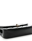 Lambskin Quilted Rectangular Phone Holder Clutch With Chain Black