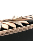 Vitello Century Snakeskin F is FNDI Flower Burst FF Small Kan I Shoulder Bag Black Beige