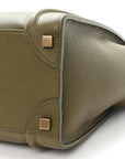 Drummed Calfskin Micro Luggage Dark Olive