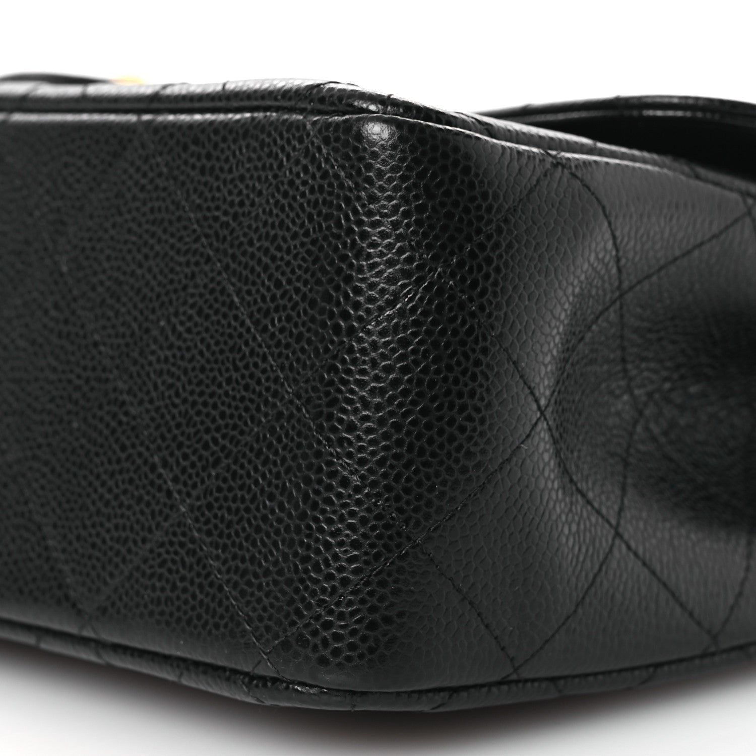 Caviar Quilted Jumbo Double Flap Black