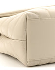 Calfskin Y Quilted Monogram Small Loulou Chain Satchel Crema Soft