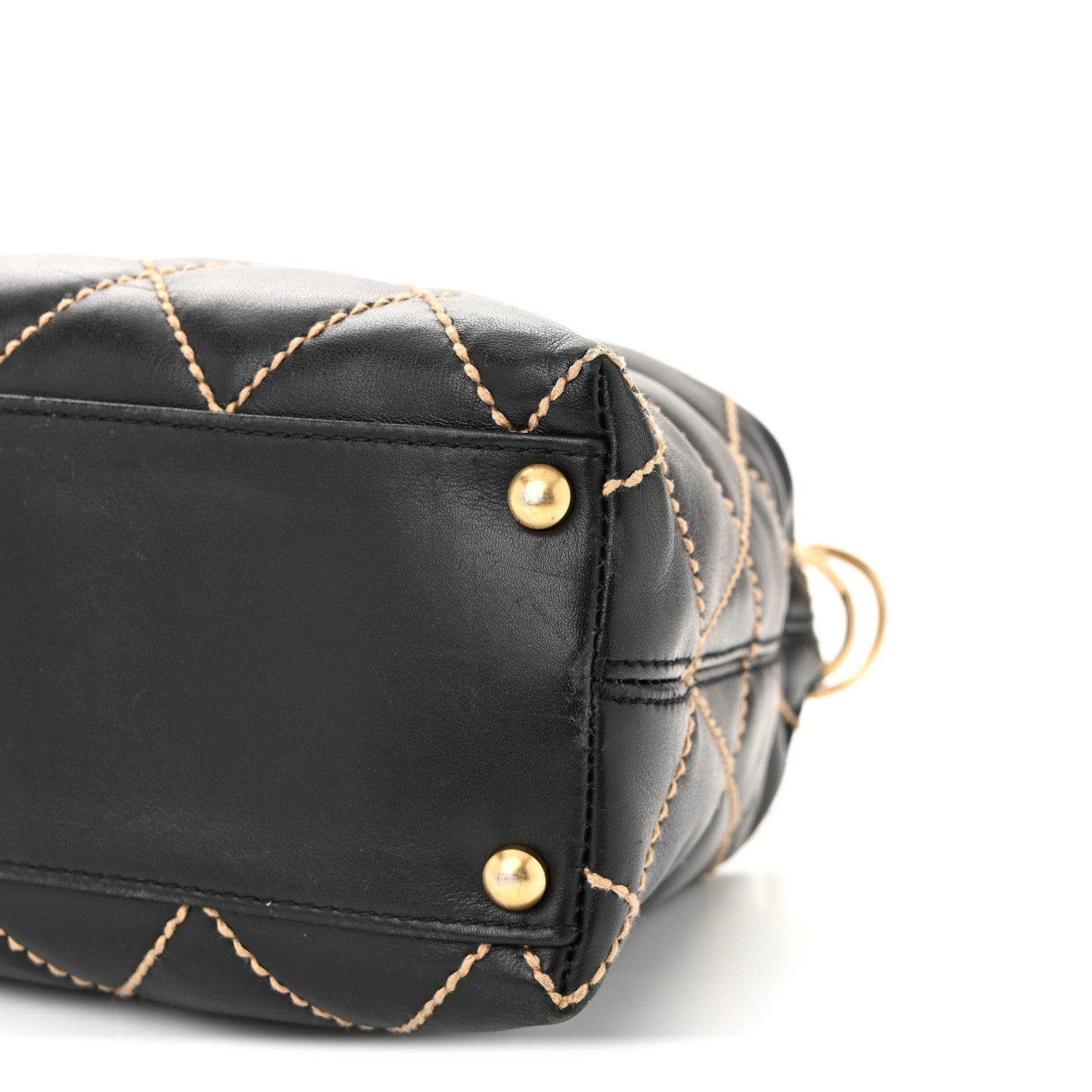 Calfskin Wild Stitch Hobo Black