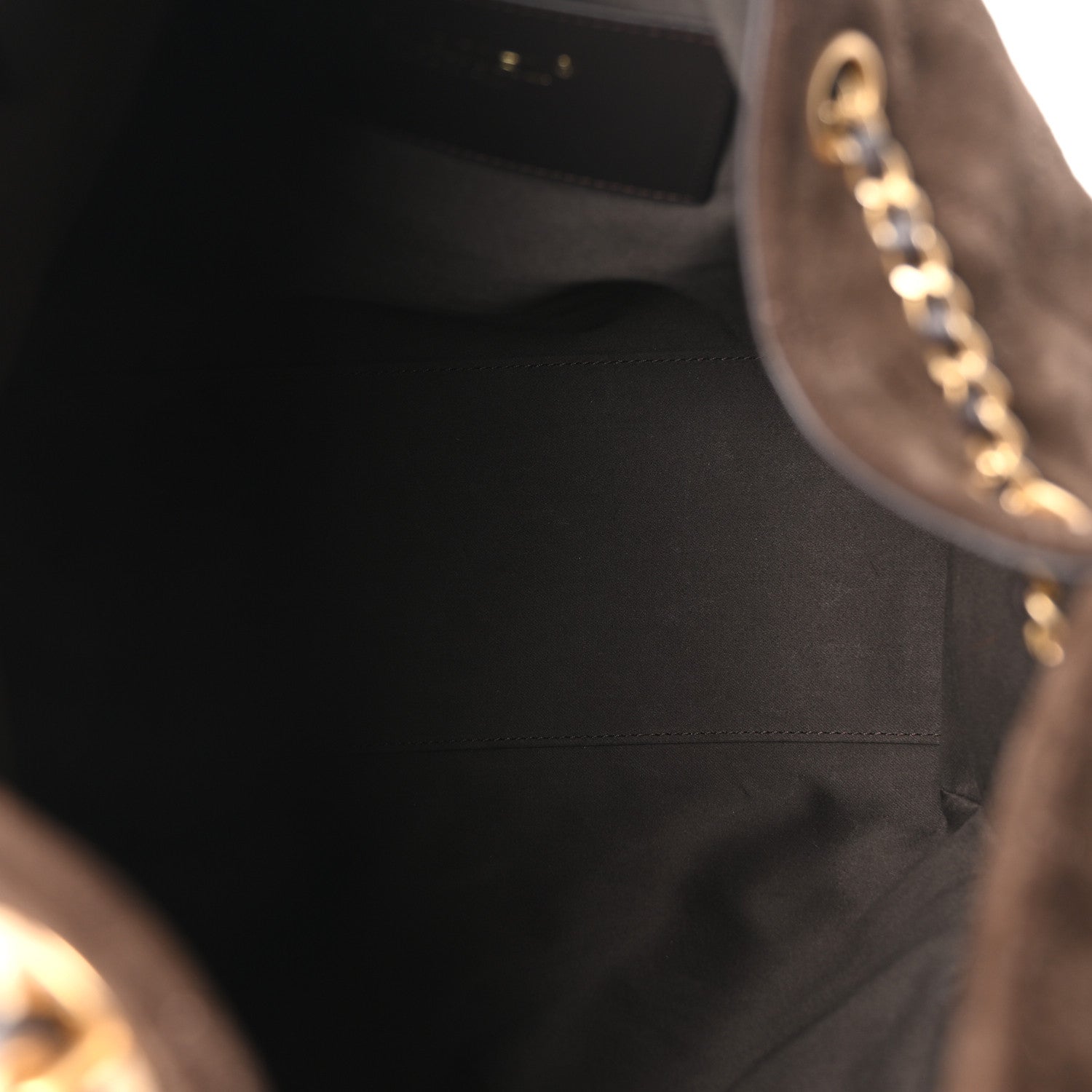 Suede Quilted Medium CHNL 25 Handbag Dark Brown