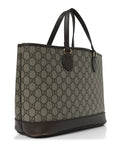 GG Supreme Monogram Textured Calfskin Small Ophidia Shoulder Tote Bag Beige Ebony New Acero