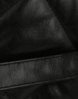 Shiny Goatskin Quilted Large CHNL 19 Flap Black