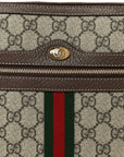 GG Supreme Monogram Large Ophidia Pouch Clutch Brown