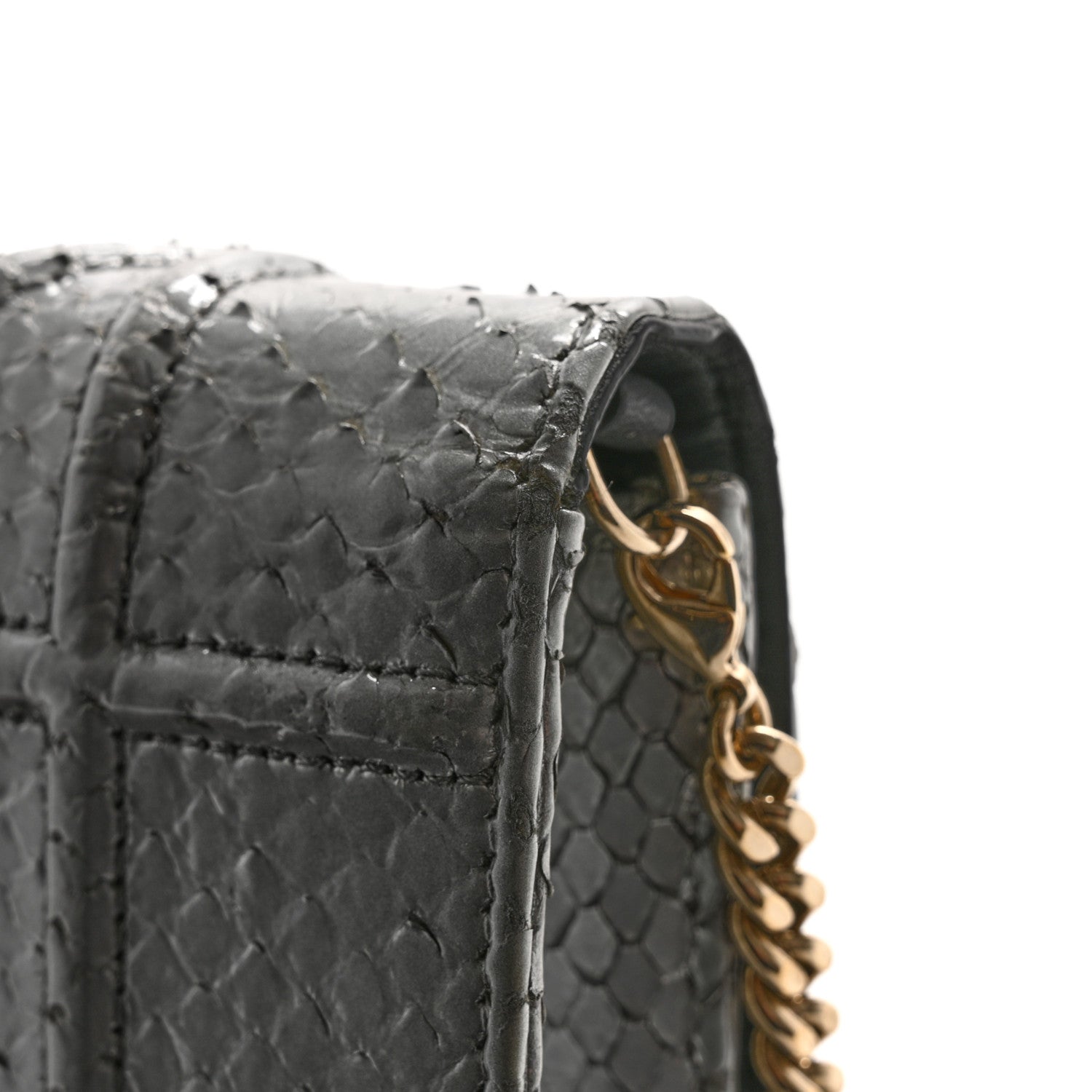 Snakeskin D1ORama Wallet on Chain Pouch Silver