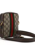 GG Supreme Monogram Web Mini Ophidia Messenger Brown