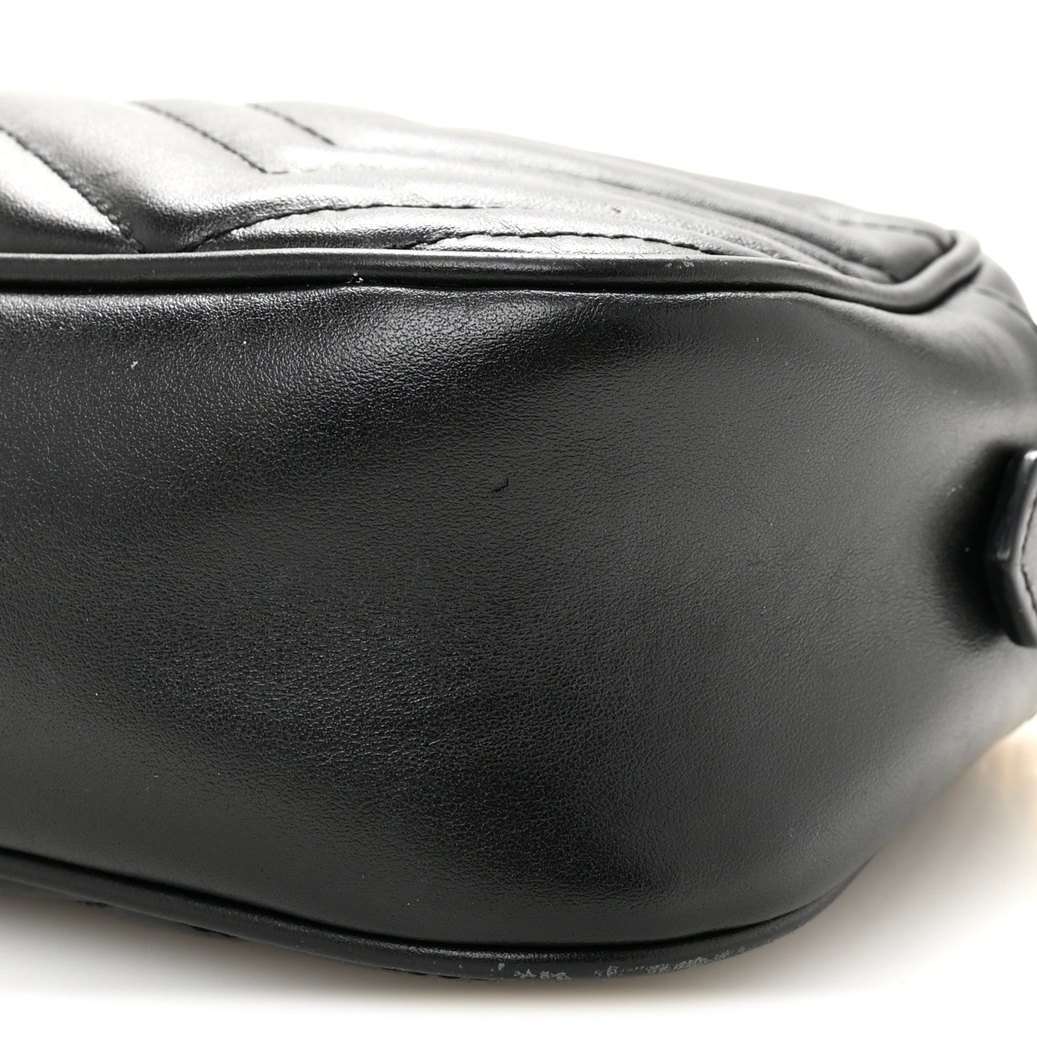 Calfskin Matelasse Small GG Marmont Chain Shoulder Bag Black