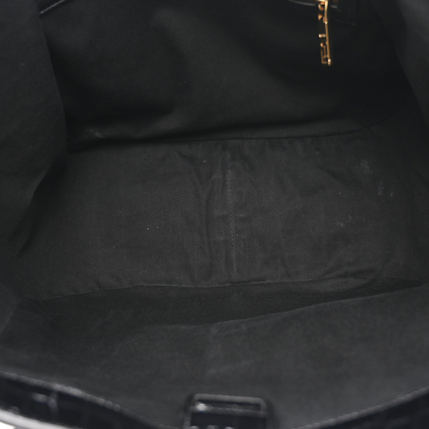 Calfskin Crocodile Embossed Greca Goddess Tote Bag Black