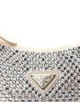 Satin Crystal Mini Re-Edition 2000 Bag White