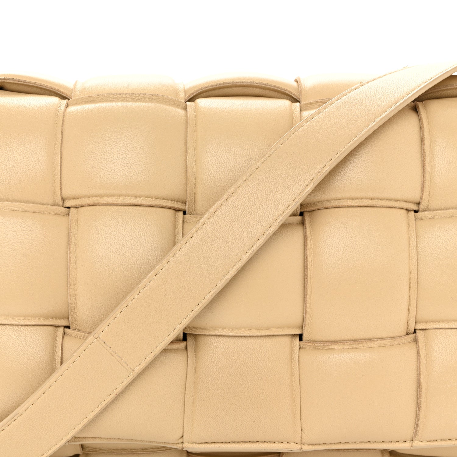 Nappa Maxi Intreccio Padded Cassette Crossbody Bag Porridge