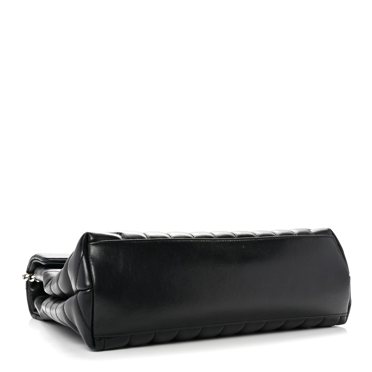 Calfskin Y Quilted Monogram Medium Loulou Chain Satchel Black