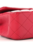 Caviar Quilted Medium Double Flap Dark Pink