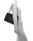 Wool Jumbo Chocolate Bar Mademoiselle Flap Black