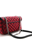 Monogram Multicolor Matelasse Diagonal Floral Embroidered Super Mini GG Marmont Shoulder Bag Red Blue Multicolor