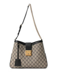 GG Supreme Monogram Medium Padlock Shoulder Bag Black