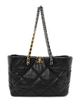 Lambskin Quilted CHNL 19 East West Shopping Bag Black