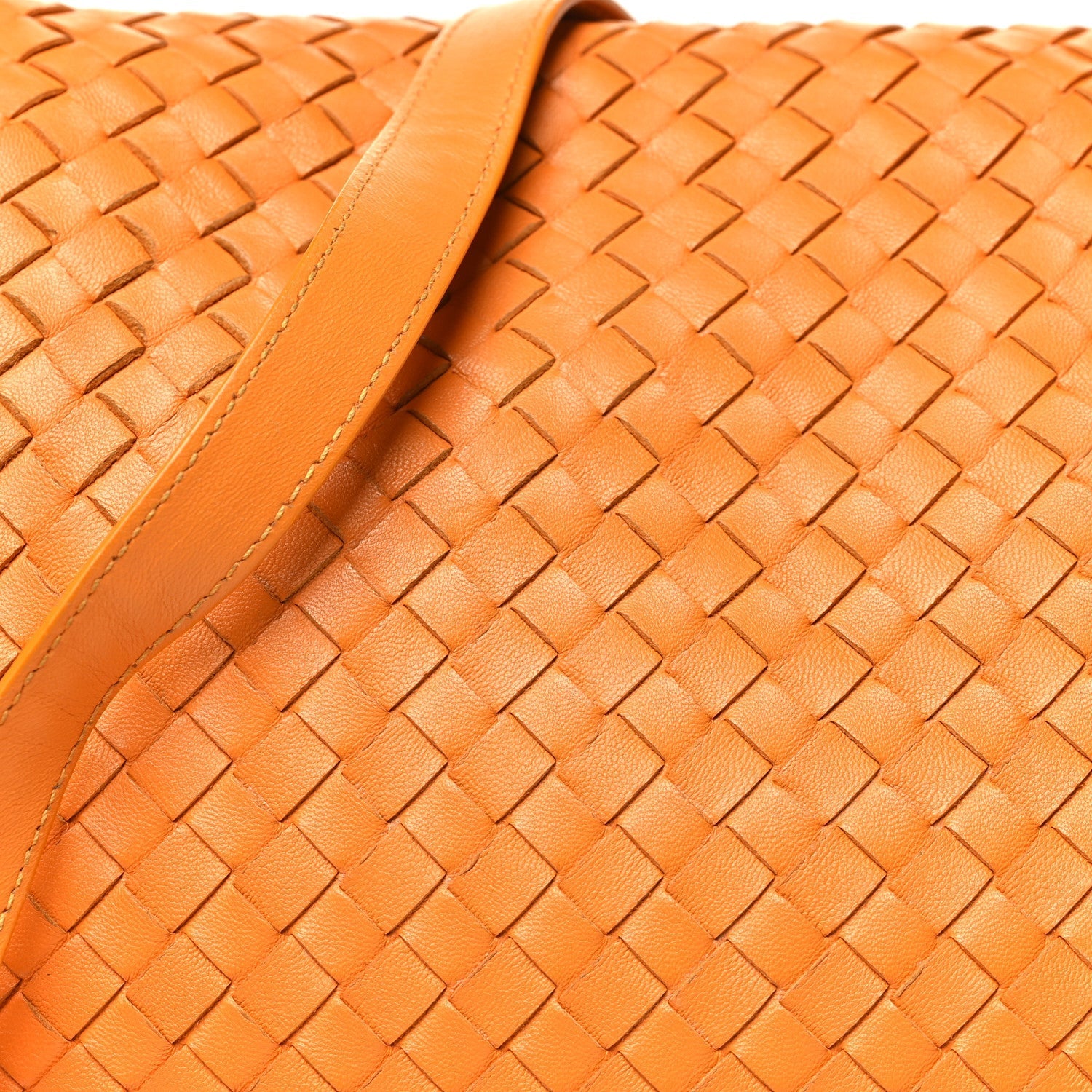 Nappa Intrecciato Drawstring Messenger Flap Orange