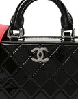 Patent Quilted Travel Kit Vanity Case Black