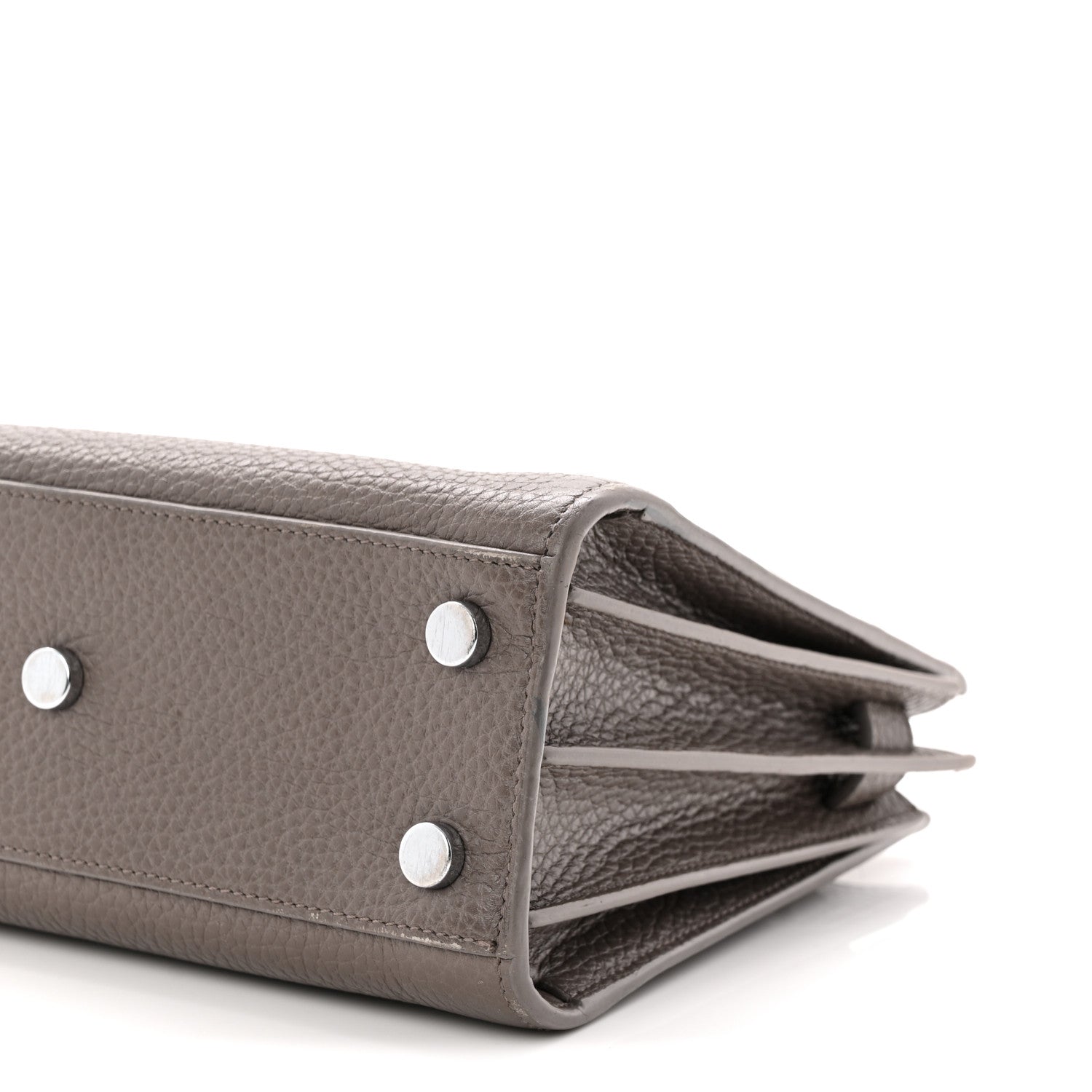 Grained Calfskin Baby Sac De Jour Fog