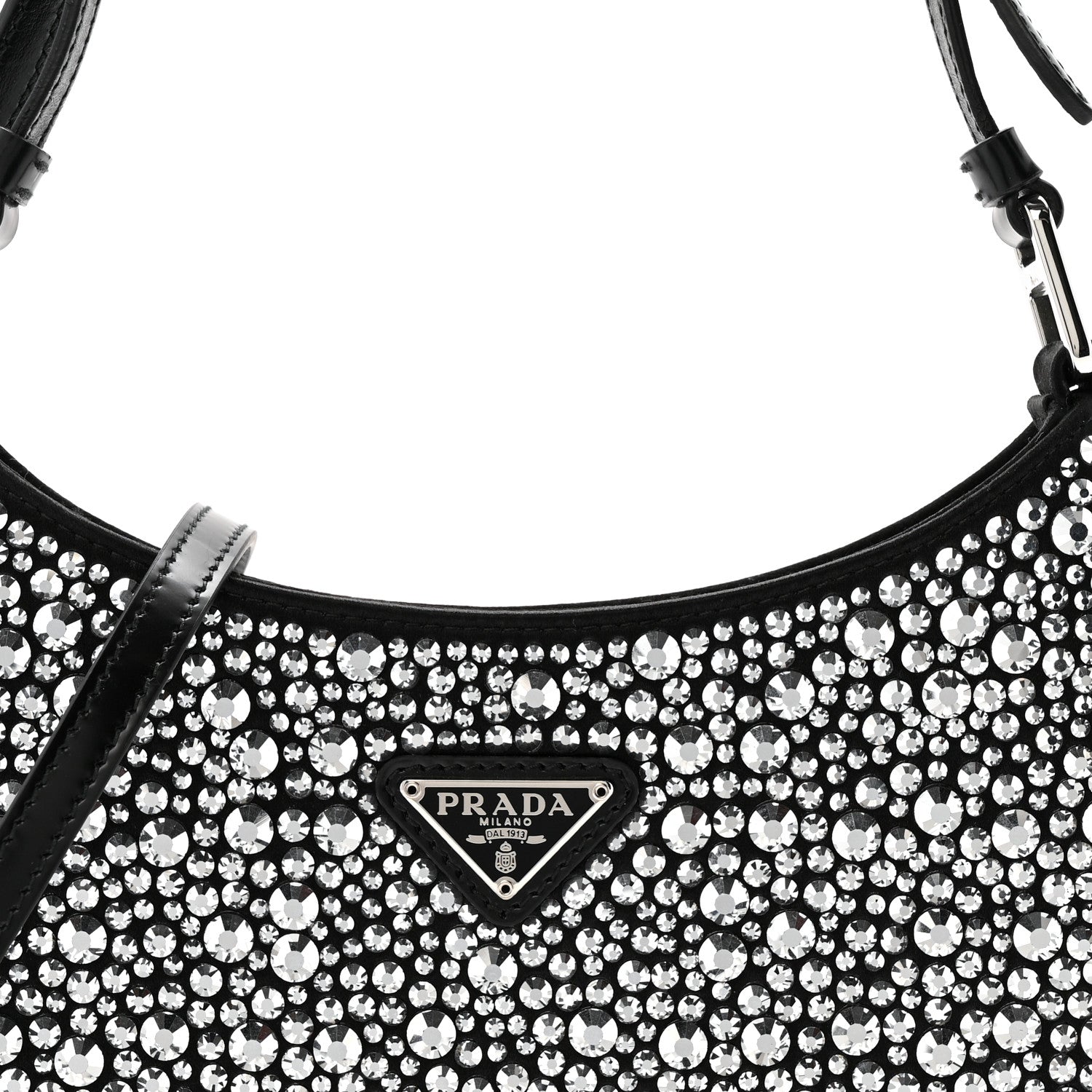 Satin Crystal Cleo Adjustable Strap Shoulder Bag Metal