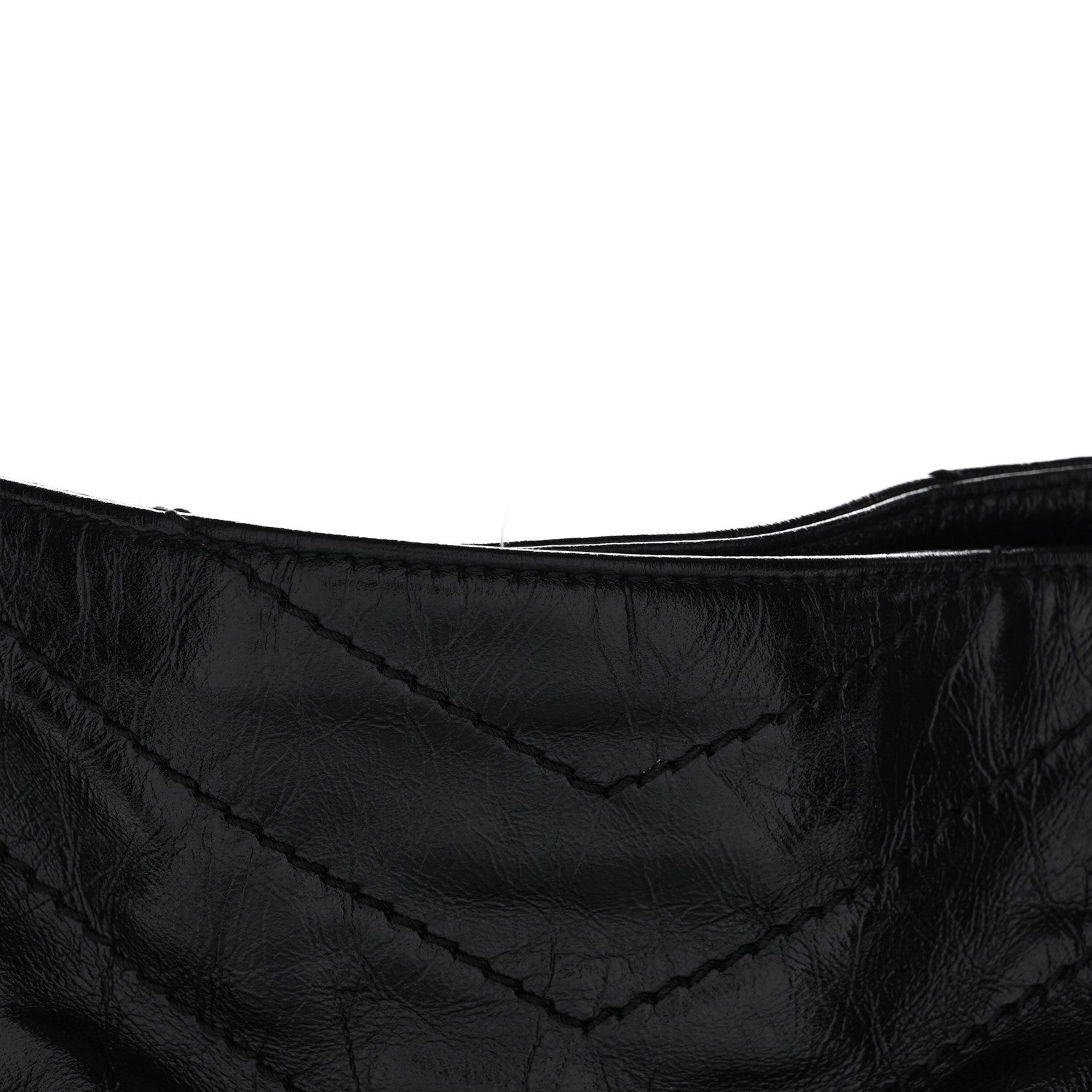 Crinkled Calfskin Matelasse Monogram Medium Niki Shopper Tote Black