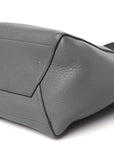 Soft Grained Calfskin Sangle Bucket Bag Grey