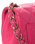 Lambskin Quilted Mini Square Flap Pink