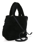 Shearling Nappa Triangle Quilted Patchwork System Tote Black