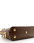GG Supreme Monogram Azalea Calfskin Small Horsebit 1955 Top Handle Bag Beige Ebony Brown Sugar