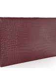 Calfskin Crocodile Embossed Uptown Monogram Clutch Rouge Legion