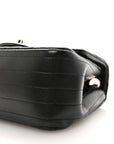 Lambskin Chevron Quilted Mini Square Flap Black