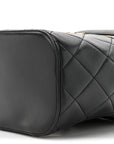 Lambskin Quilted Trendy Vanity Case Black