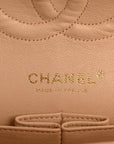 Caviar Quilted Medium Double Flap Beige Clair