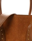 Suede Calfskin Studded Small Sac De Jour Caramel Cognac