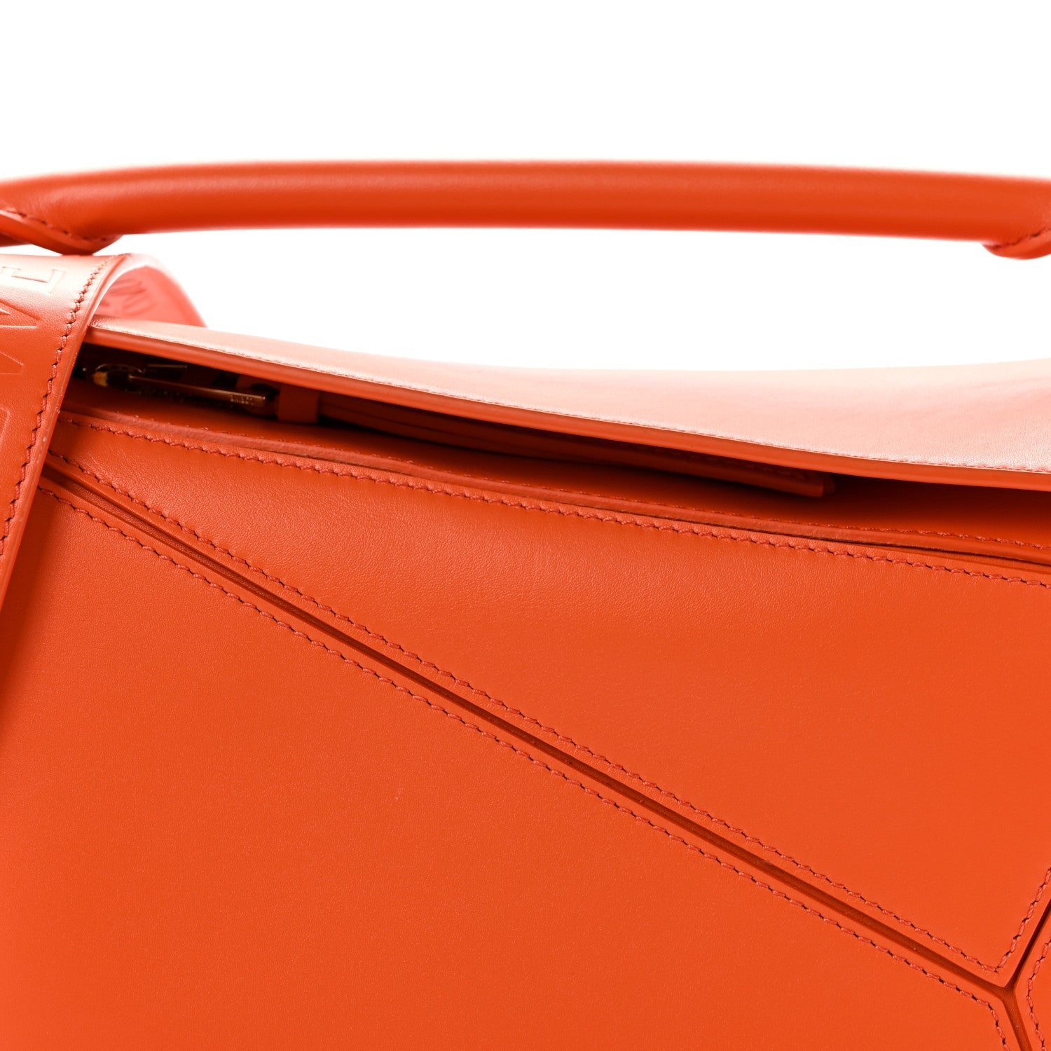 Satin Calfskin Small Puzzle Bag Orange